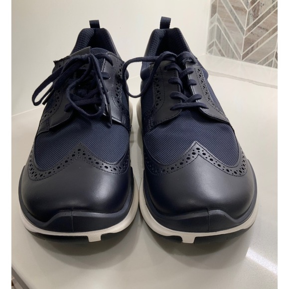 Men\'s ECCO Biom brogue sneakers 8.5 Navy & Black Wingtip New main image 4